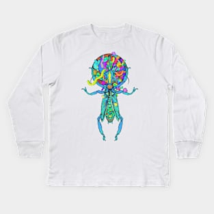 Spatial Beetle Multicolor Kids Long Sleeve T-Shirt